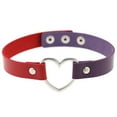 thumbnail image 1 of Collier Coloré Style Japonais Halloween Accessoire pour Femmes Ras-de-Cou en Cuir Chaîne Tour de Cou Ajustable Ras-de-Cou Cœur Scintillant Rouge + Violet, 1 of 7