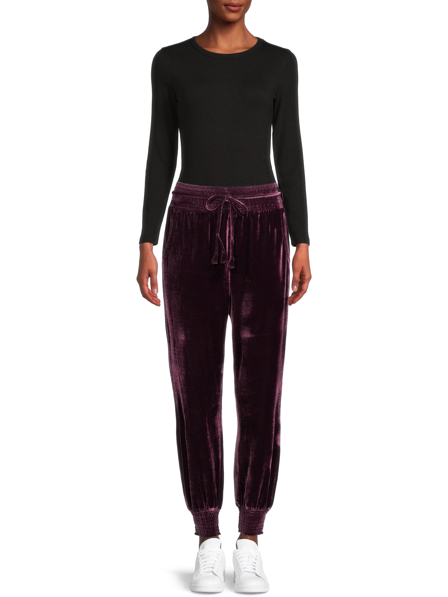 Time and Tru Women's Plush Velour Joggers