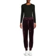 thumbnail image 2 of Time and Tru Women's Plush Velour Joggers, 2 of 5