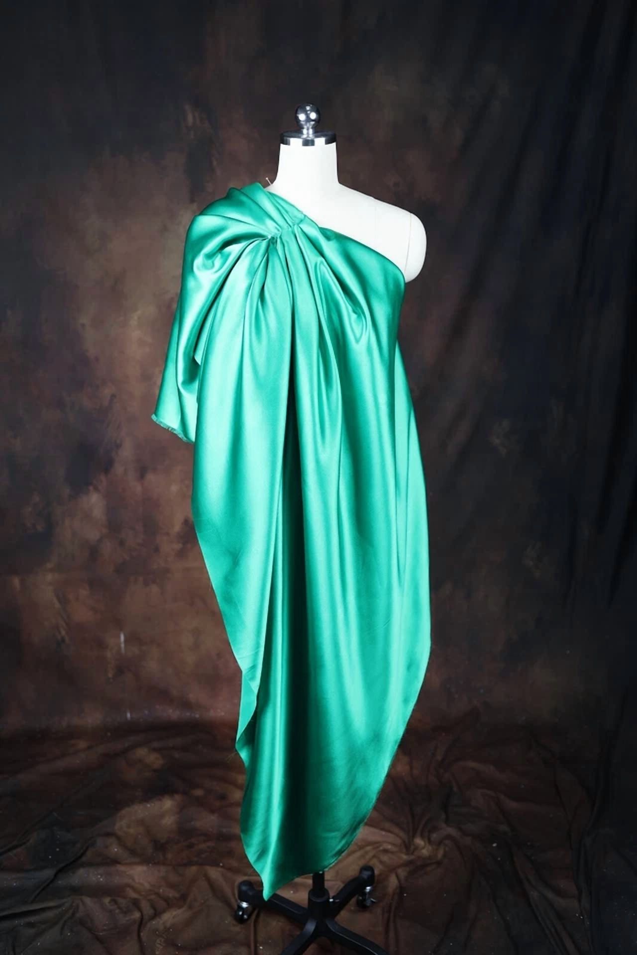 BUTTERFLY- Emerald Green Satin Charmeuse Fabric By The Yard 901