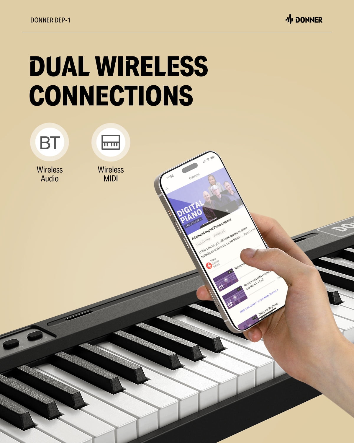 Donner 電子ピアノ 88鍵盤 セット 380種音色 128種 Amazon