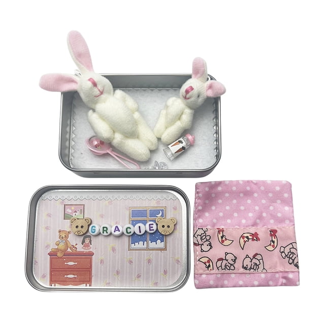 Caja Hierro Con Bolsillo para Conejo Regalo Pascua Juguete Peluche para Fiesta Regalo (juego Rosa)