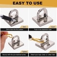 thumbnail image 4 of Uxcell 4 Pcs Eye Plate Hook, Zinc Alloy Metal Ceiling Hook Eye Pad Loop with 8 Screws 8 Expansion Screws for Ropes Chains Hanging Signs Barrier Lines Hanging Plants, Brushed Silver Tone, 4 of 6