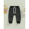 thumbnail image 2 of Bagilaanoe Toddler Baby Boys Girls Joggers Pants Casual Striped Sweatpants 6M 12M 18M 24M 3T Kids Trousers Solid Pocket Bottoms, 2 of 7