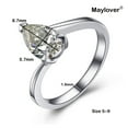 thumbnail image 3 of 925 Sterling Silver Women Promise Ring, Made With AAA Pear Shape Cubic Zirconia Wedding Band Ring Size 5-9, 3 of 6