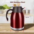 thumbnail image 4 of SSAWcasa Thermal Coffee Carafe Dispenser Large Capacity 68oz Stainless Steel Thermos Flask Unbreakable Double Wall Vacuum Water Tea Pot Beverage Pitcher for Party(Red), 4 of 7