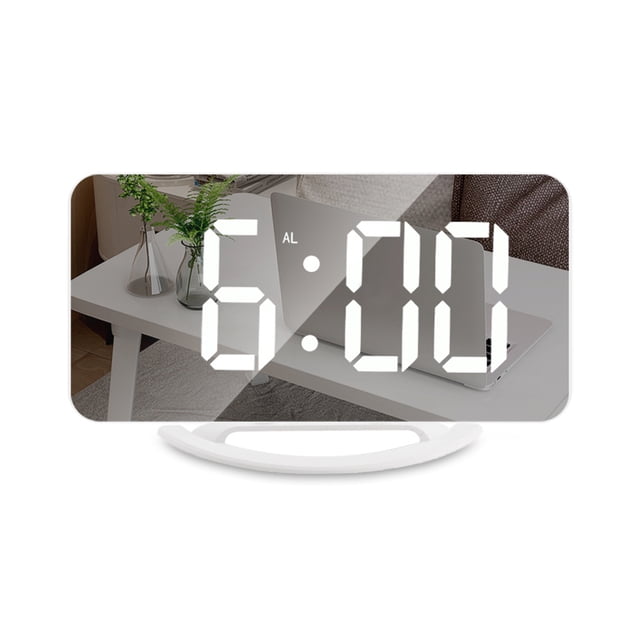 Matsuzay Proyector Ajustable Multifuncional Despertador Digital Reloj Maquillaje Espejo Termómetro Proyección Relojes Blanco, Luz Azul Type6 NO6