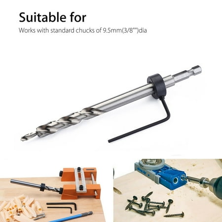 

Pgeraug Fried dough twist drill 3/8inch For Wood Step Hole Joinery Drill Drilling 9.5mm Pocket Woodworking Tools & Home Improvement Woodworking Tools Silver