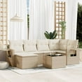 thumbnail image 1 of vidaXL 7 Piece Garden Sofa Set with Cushions Beige Poly Rattan, 1 of 5