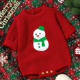 thumbnail image 4 of Fdrone Newborn Girl Boy Christmas Outfit Long Sleeve Knit Oversized Santa Claus/Reindeer Embroidery Sweater Romper Warm Bodysuit Baby Fall Winter Clothes, 4 of 5