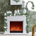 thumbnail image 2 of Artificial Eucalyptus Leaf Garland - 78.74 Inch Wedding Wall Hanging, Dense Faux Greenery Vine, Home Decor Artificial Plant, Christmas Wedding Backdrop Decor, Realistic Plastic Leaf Strand, 2 of 6