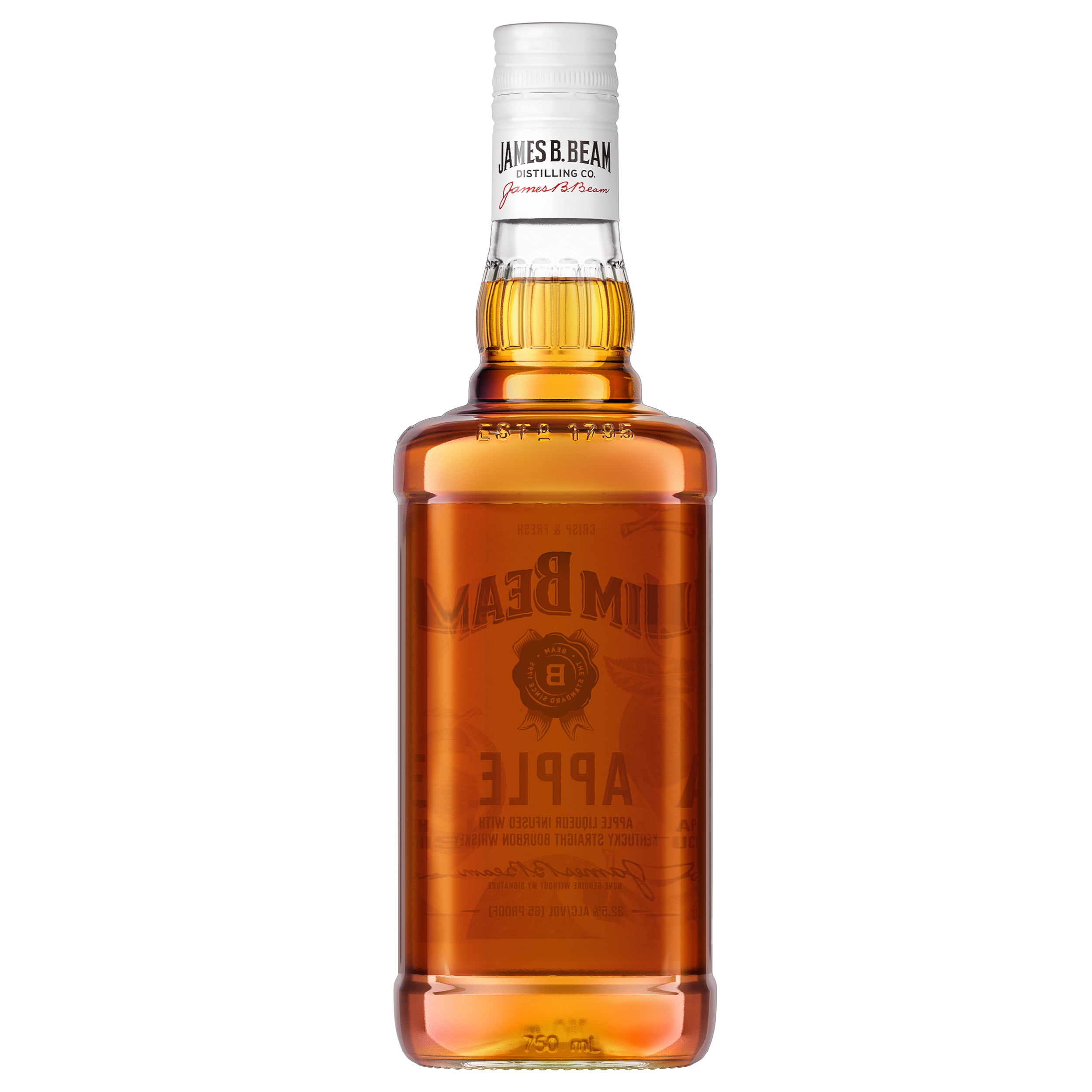 Jim Beam 32.5% Flavored ml ABV Whiskey, Apple Bottle, 750