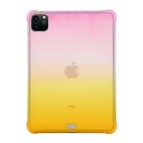 Dteck Case For Apple Air 4th Generation 10.9-inch (2020 Released), Shockproof Slim Rubber iPad Pro 11-inch 2020/2018 Case Ultra-Thin Lightweight Back Protective TPU Cover ,Pink Yellow