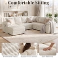 thumbnail image 3 of YOKWOK 107.8 Inch Convertible Sectional Sofa for Living Room, Large L-Shaped 7 Seat Plush Ribbed Fabric Sofa with Pull Out Couch Bed, 3-In-1 Sleeper Sofa Bed with Hidden Storage Space, Beige, 3 of 9