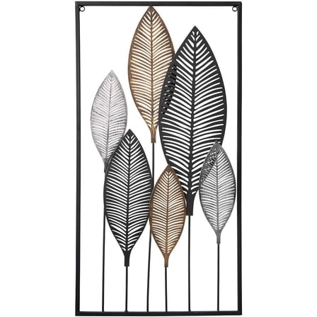 DIY tree of life leaves metal wall décor accents for home wrought iron wall sculptures silver bronze black color(29.72"L x 15.74")