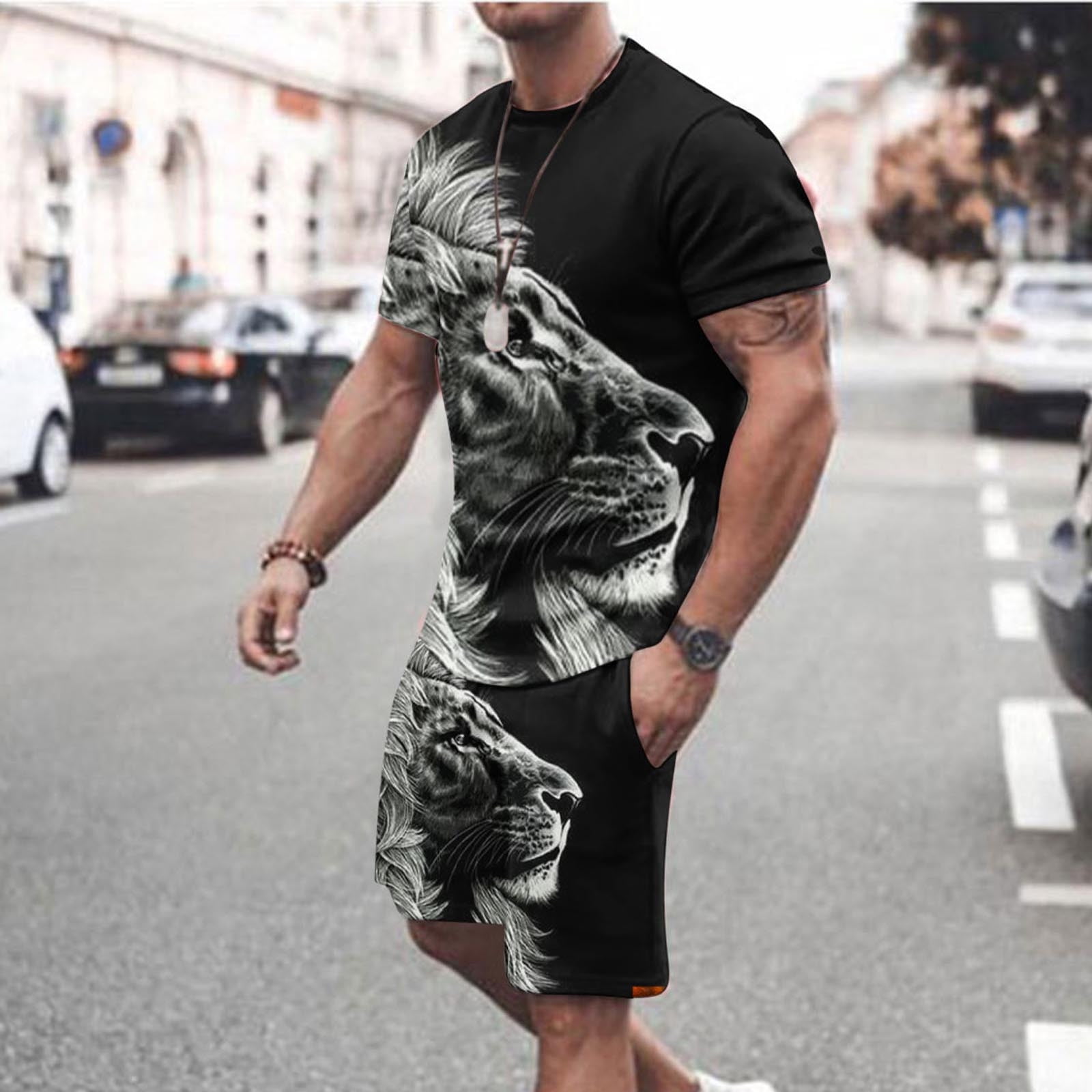 Summer T Shirt Tracksuit Set For Men 3D Printed Men's T-Shirt