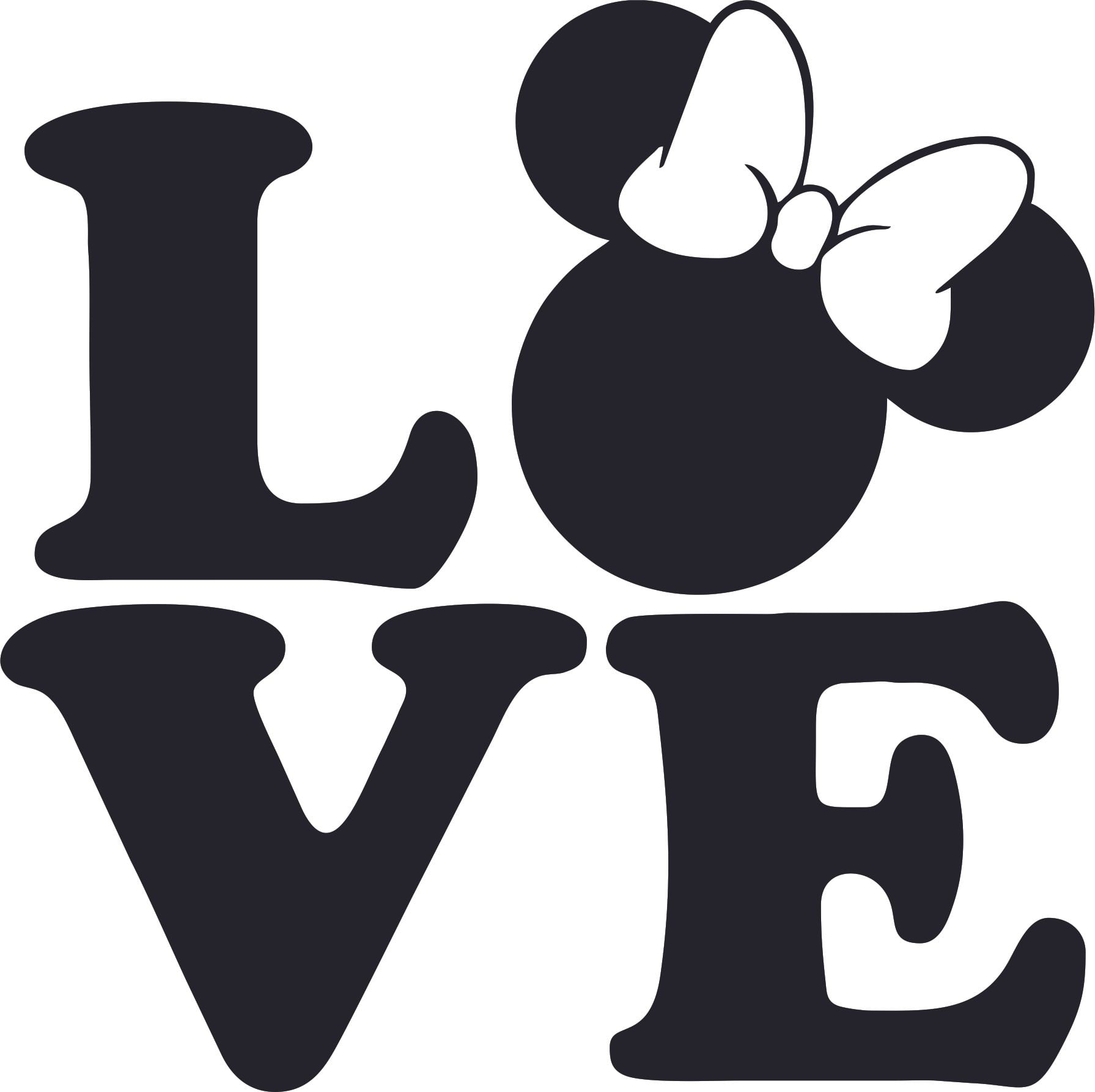 Mickey Mouse Love Silhouette Cartoon Character Art Vinyl Decors Sticker Design Decal Girl Boy Kids Room Bedroom Nursery Kindergarten Home Decor Sticker Wall Vinyl Design Decoration Size 40x35 Inch Walmart Com