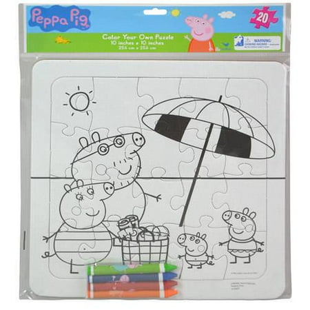 Peppa Pig Color Your Own Large Puzzle with 4 Crayons ...