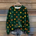 thumbnail image 3 of Long Sleeve Pullover Sweaters For Women O Neck Casual Cute Printing Knit Oversized Sweater for Fall and Winter, Christmas Snowflake Print, Cozy and Festive, Christmas Sweaters for Women ,Dark Green,L, 3 of 6