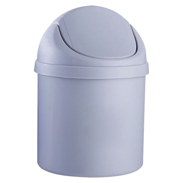 Desktop Trash Rubbish Waste Nut Shell Can Solid Color Swing Lid Odorless Replacement Kitchen Automotive Dustbin White