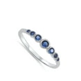 thumbnail image 4 of CHOOSE YOUR COLOR Women's Round Blue Simulated Sapphire Ring 925 Sterling Silver Band CZ Female Size 12, 4 of 4