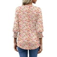 thumbnail image 5 of UVN Summer V Neck Womens Blouses Dressy Casual 3/4 Sleeve Shirts Ladies Tunic Tops, 5 of 10