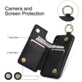 thumbnail image 2 of Allytech Wallet Case for iPhone XR, Card Holder & Zipper Pocket, Finger Grip Ring, Screen & Camera Protection, Luxury PU Leather Kickstand Double Buttons Flip Shockproof Case - Black, 2 of 7