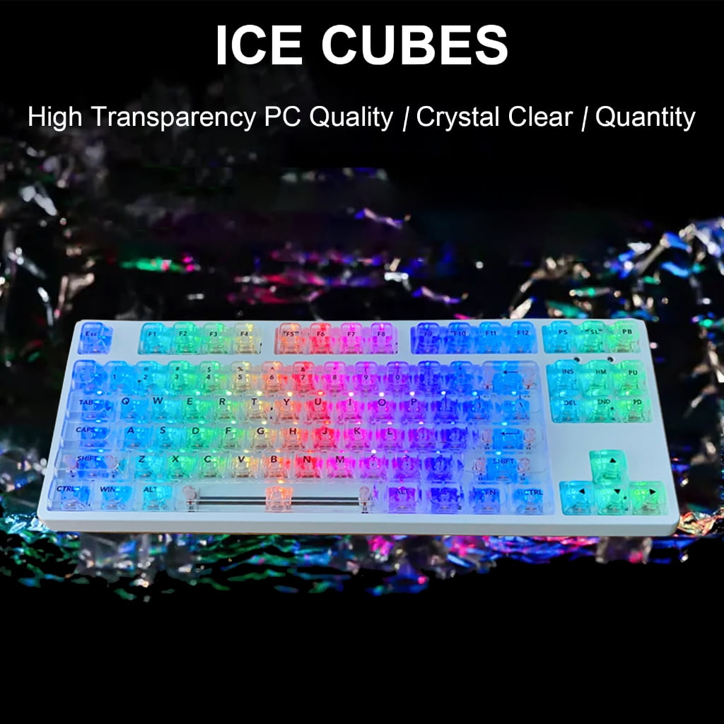 Bright and Smooth Clear Keycaps for MX Structure Mechanical Keyboards 115Keys