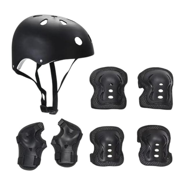 Juego de cascos para bicicletas para niños equipo de skateboard para deportes al aire libre, escalada de roca Negro