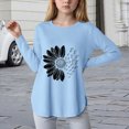 thumbnail image 2 of Teen Girls T Shirts long Sleeve Curve Hem Tee Floral Cute Shirts Tops for Girls Fall Winter Clotehs Tops for 5T 6T 7T 8T 10T 11T 12T 13T 14T Kids Girls Tops, 2 of 4