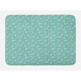 thumbnail image 1 of Floral Bath Mat, Computer Graphics of Botanical Design Drawn by Hand, Plush Bathroom Decor Mat with Non Slip Backing, 29.5" X 17.5", Turquoise Peach, by Ambesonne, 1 of 2