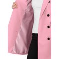 thumbnail image 7 of MODA NOVA Juniors Notched Lapel Double Breasted Back Vent Longline Overcoat, 7 of 7