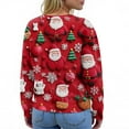 thumbnail image 6 of WTOBBY Women's Christmas Print Knit Cardigan, Long Sleeve Pullover with Festive Designs, Cozy for Holiday Parties and Winter Wear,Red XL, 6 of 6