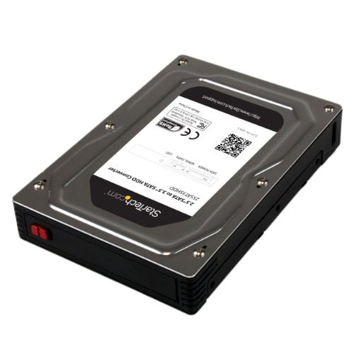 StarTech.com 2.5" to 3.5" SATA HDD/SSD Adapter Enclosure - External Hard Drive Converter with HDD/SSD Height up to 12.5mm (25SAT35HDD), Gray