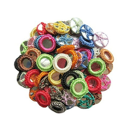 YYCRAFT 64pcs Gypsy Crochet Shisha Mirrors Applique Sewing/Scrapbook (Best Shisha Flavour Mix)