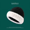 thumbnail image 1 of Gorro de felpa de piel de zorro sintética para mujer, estilo coreano, para invierno, con forma de cara, pequeño, grueso, cálido, gorro de pescador, con gran circunferencia de la cabeza, gorro de, 1 of 6