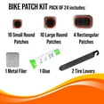 thumbnail image 2 of 24Pcs Bike Patch Kit - Bicycle Tire Inner Tube Repair Kit with Vulcanizing Fluid/Rubber Cement, Patches, Metal Rasp, Levers - For All Types of Bikes, BMX, E-Scooters - by Mobi Lock, 2 of 5
