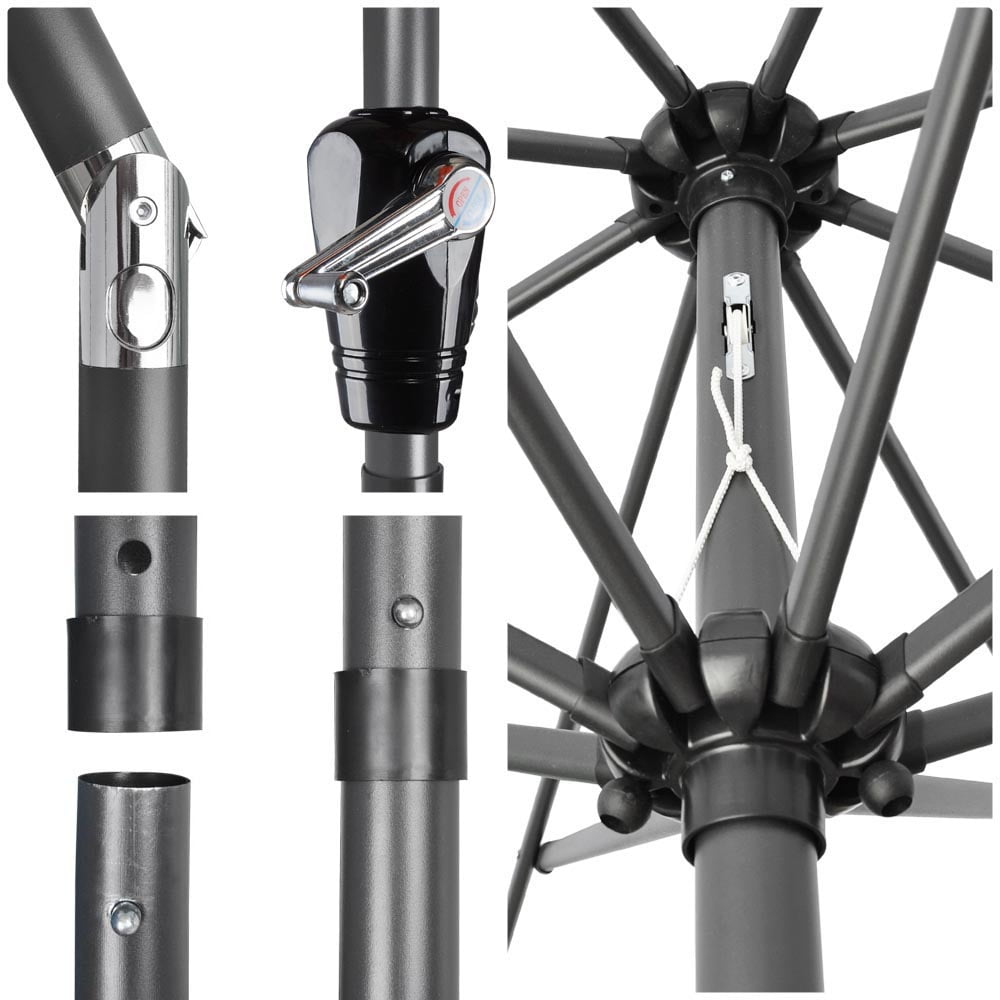 Yescom 8ft Aluminum Outdoor Patio Umbrella W Crank Tilt Deck Market Yard Beach Pool Caf Walmart Com Walmart Com