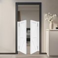 thumbnail image 2 of Swinging Door, Interior Pine Wood Cafe Doors, Auto Close Partition Door with 4 Hinges, for Hallway Porch Kitchen Bar Stairs Entrance, 27.55 * 35.43 in, White, 2 of 9