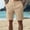 06-Khaki, variant on Men's Linen Cotton Casual Shorts, Summer Lightweight Breathable Knee Length Shorts with Pockets, Regular Fit Waist Beach Daily Wear Shorts 06-Khaki L