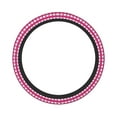 thumbnail image 6 of Kdxio Pink Gingham Print Elastic Stretch Steering Wheel Cover,Auto Steering Wheel Cover,15 Inch Anti-Slip,Warm in Winter and Cool in Summer,Fit Suvs,Vans Cars,Trucks, 6 of 7