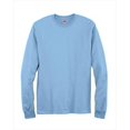 thumbnail image 1 of Hanes 5586 Tagless Long-Sleeve T-Shirt Size Large, Light Blue, 1 of 1