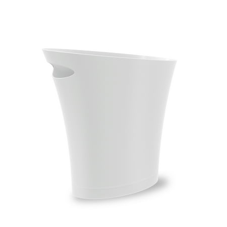 Umbra 2 gal Skinny Polypropylene Open Top Bathroom Garbage Trash Can  White (Pack of 6)