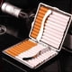 thumbnail image 2 of Caja de cigarrillos de cuero para hombre, estuche de Metal para cigarros, accesorios para fumar, funda de almacenamiento para mujer, 20 palos de regalo, 2 of 4