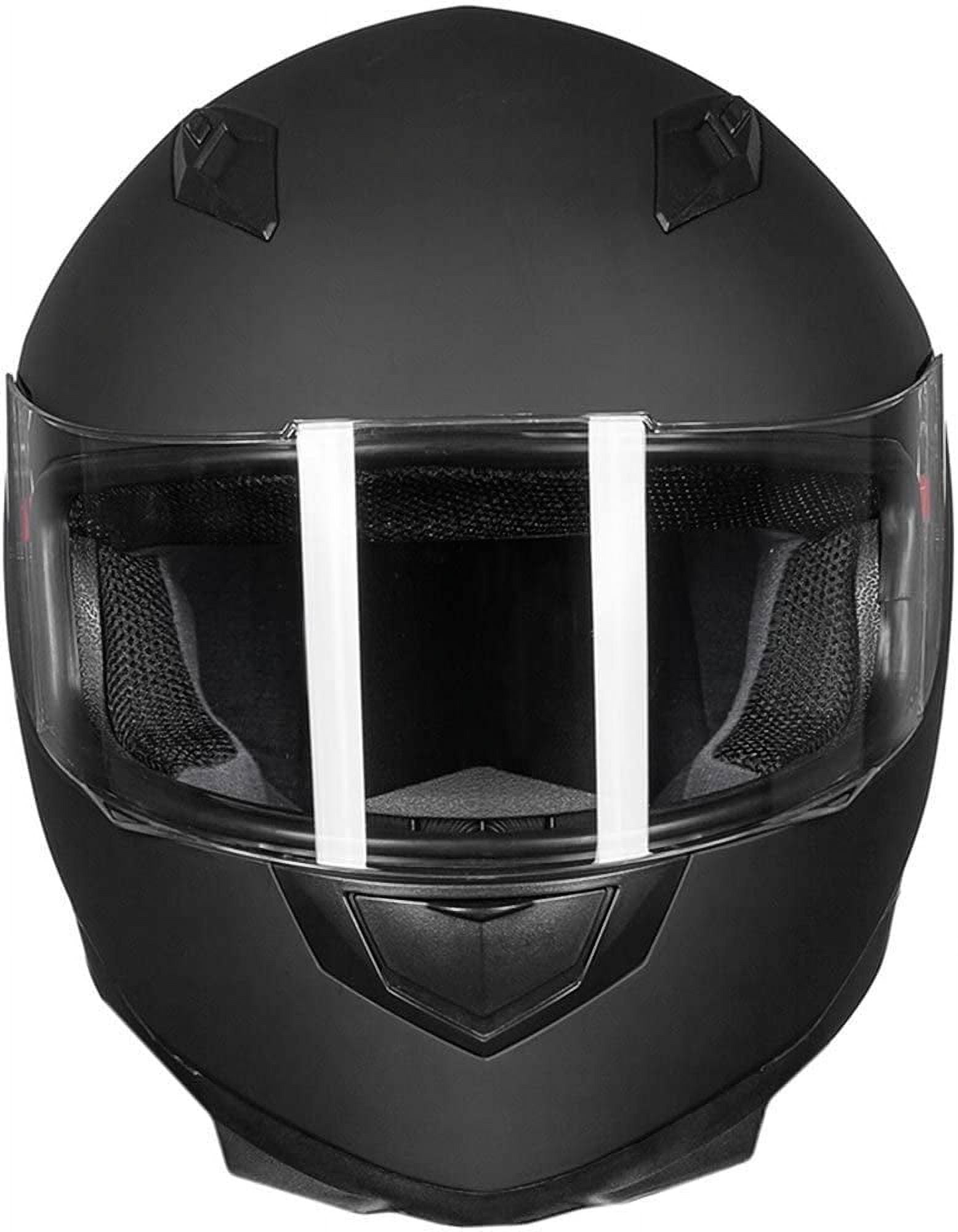 ILM Full Face Motorcycle Street Bike Helmet w/ Removable Winter Neck Scarf + 2 Visors DOT (L, Matte Black)