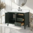 thumbnail image 3 of Vanity Art 42" Double Door Bathroom Vanity with Sink, Freestanding Storage Cabinet with Engineered Marble Top, Flip Down Tray, Drawer, and Shelf, 3 of 7