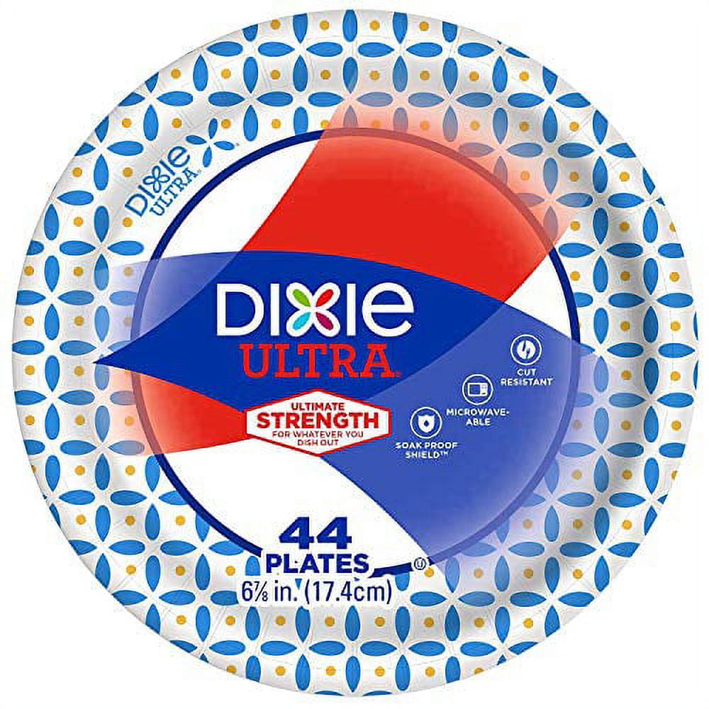 Dixie Ultra Heavy Duty Disposable Appetizer and Dessert Paper Plates Small Plate 6 7/8 44 ct Pack of 3