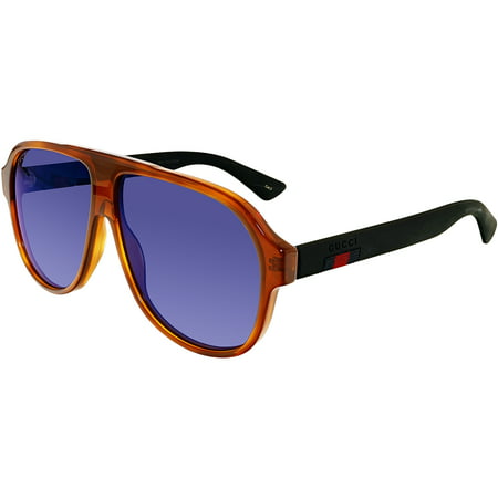 Gucci GG0009S-002-59 Brown Aviator Sunglasses