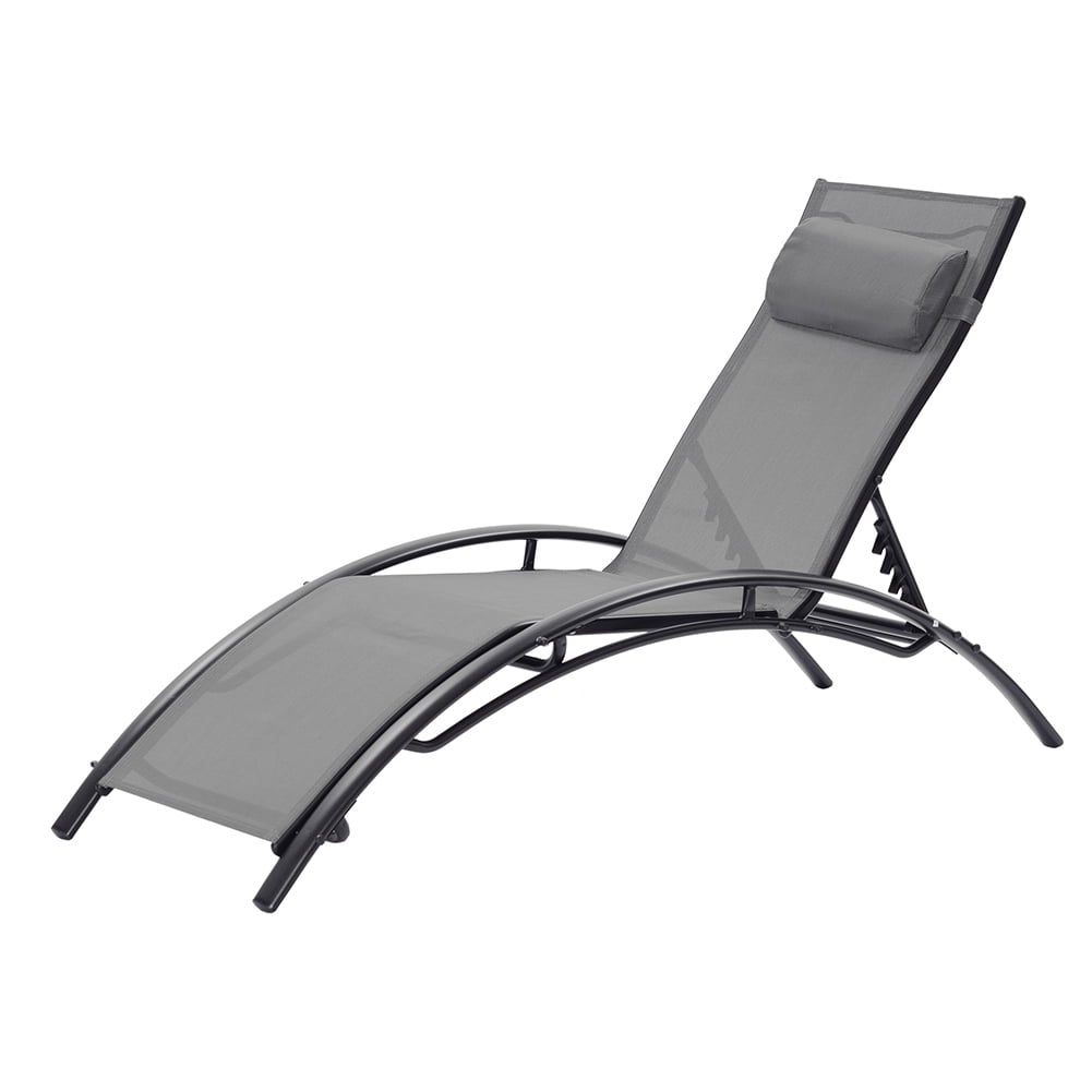 Kepooman 2PCS Set Patio Chaise Lounge Chair for Outside, Aluminum Adjustable Outdoor Pool Recliner Chair For Patio Lawn Beach Pool Side Sunbathing, Dark Gray Kepooman 2PCS Set Patio Chaise Lounge Chair for Outside, Aluminum Adjustable Outdoor Pool Recliner Chair For Patio Lawn Beach Pool Side Sunbathing, Dark Gray