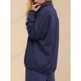 thumbnail image 5 of Sweatshirt for Women Oversized Casual Long Sleeve Button Henley Neck Pullover Tops Outfits Clothes Navy Blue XL, 5 of 8